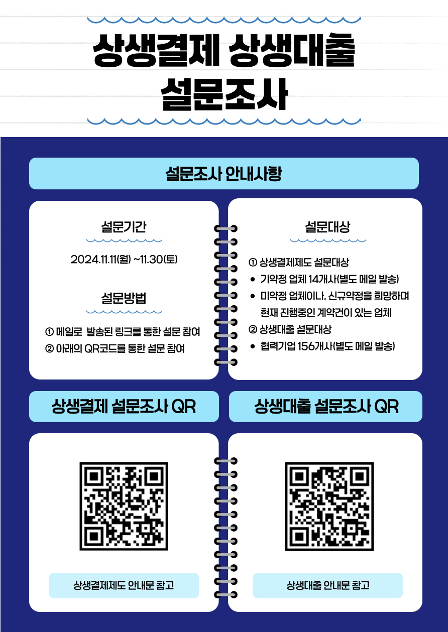 상생결제·대출 설문조사 안내