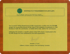 EU-APR 표준설계의 유럽사업자요건(European Utility Requirements : EUR) 인증