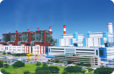 A panoramic view of Boryeong Thermal Power Plant in the low-carpet building